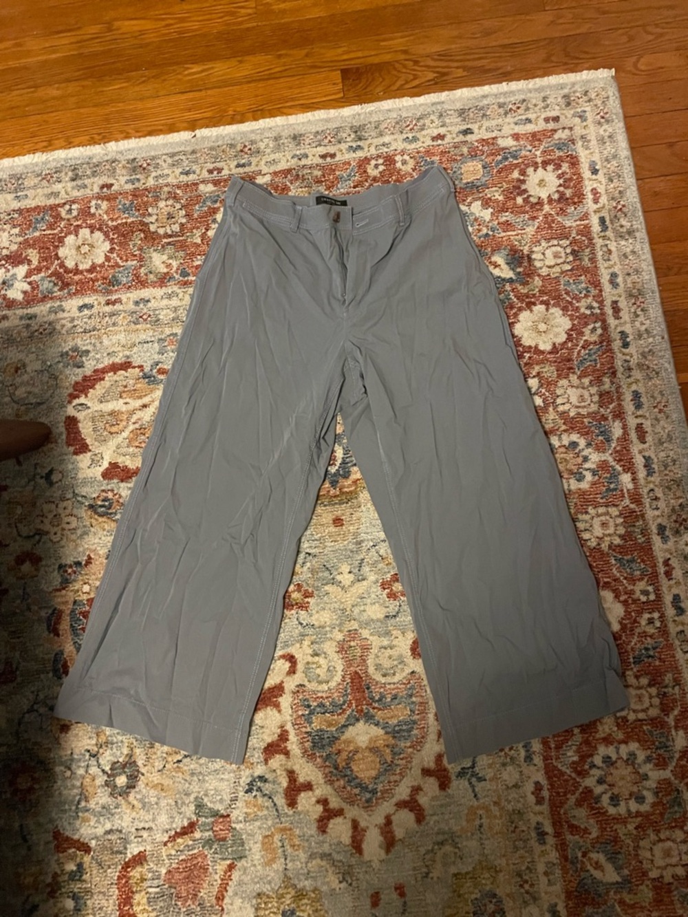 Lafayette 148 New York Wide-Leg Gray/Blueish Chinos